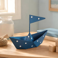 Spotted Wrought-Iron Sailboat Lightweight Sailboat Ornament Compact Folded Metal Boat Minimalist