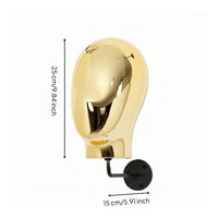 Wall-Mounted Mannequin Head Electroplated Female Head Mannequin Highly Reflective Wall-Attached Hairpiece Holder for Shop Owners, Retail Store