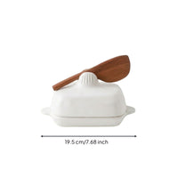 Ceramic Butter Dish with Lid Elegant Tableware Artisanal for Breakfast Table