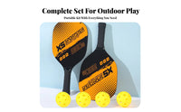 Indoor Outdoor Use Pickleball Set 2 Paddles 4 Balls Long-Lasting Wooden Pickleball Paddle Set Lightweight for Families, Beginners, Park