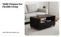 With casters 2-Tier Rolling Side Table Space-Saving Mobile Storage Multi-Functional Household Furniture space-efficient Design for Apartment Dwellers, Homeowners, Office Workers, Living Room, Small Spaces, Bedroom, Kitchen