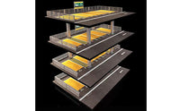 Parking Garage Model Realistic Car Display Scene Three-Dimensional Garage with Four Layers for Desk Decoration