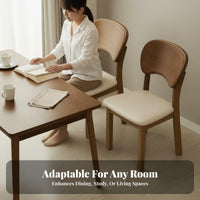 sturdy Wood Construction Curved rearrest Side Chair Retro Design Upholstered Side Chair Walnut Finish Dining Seat mid-century-centuryera aesthetic for Restaurant Owners, Homeowners, Interior Designers, Kitchen, Study, Home Office, Living Room