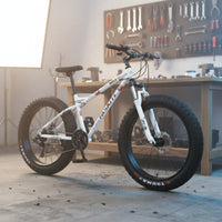 All Terrain 26 Inch Fat Tire Bike Disc Brakes Snow Bike Multi-Speed Outdoor Vehicle Front Suspension for Students