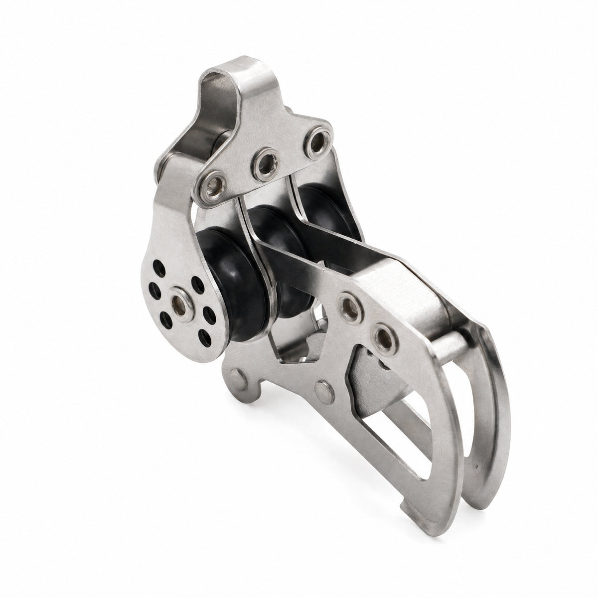 Pulley with Locking Ball Wear Resistant Stainless Steel Pulley Block Strong Hardware for Sailors, Boaters