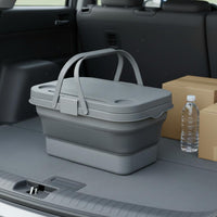 Large Capacity Foldable Picnic Basket with Table Lid Built-in Cup Holders Car Trunk Organizer Outdoor Gear