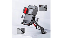 360 Degree Rotating Motorcycle Phone Mount Quick-Release Motorcycle Phone Holder One-Handed Shock-Absorbing for Motorcyclists, Delivery Riders, Rough Roads