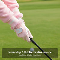 Touchscreen Compatible women's Winter Golf Gloves Cold Weather Performance Thermal Fleece Golf Gloves for Athletes, Golfing, Driving Range