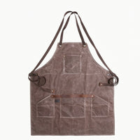 Bib Apron with Straps Reinforced Kitchen Cooking Apron with Pockets Heavyweight for Barbers, Workshop, Cafe, Grilling