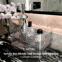 Rectangular Vanity Tray Transparent Textured Vanity Tray Multi-Purpose
