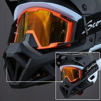 Full Face Helmet Adjustable Downhill Helmet with Goggles Washable for Commuters