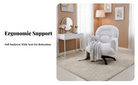 Height Adjustable Upholstered Swivel Armchair Thick Cushion Task Chair Soft Textile Upholstery Home Furniture Ergonomic Design for Young Adults, Homeowners, Dormitory, Study Room, Reading Nook, Reception Area