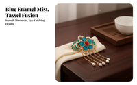 Chinese Design Tassel Hair Clip Elegant Design Traditional Chinese Attire Tassel Hairpin Handmade Enamel Pearl Barrette for Bride, Bridesmaid