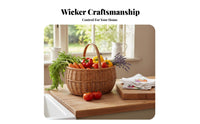 Round Woven Basket adaptable Fruit Bowl sturdy for Dining Table, Home Cooks