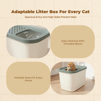 Top-entry litter box with odor control