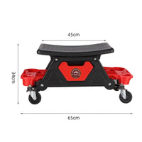 Rolling Automotive Seat Movable Repair Seat Stool with Tool Trays Heavy-Duty Rolling Stool with Tool Trays for Automotive Specialists, Garage