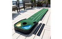Alignment Golf Putting Practice Mat Foldable Putting Green with Ramp Compact Sports Equipment Outdoor for Home, Office, Backyard