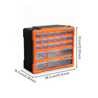 Removable Dividers 24-Drawer Parts Cabinet Grid Layout Drawer Parts Cabinet Handle Top Panel for Workshop, Garage, Craft Room