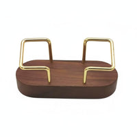 Card Holder with Wooden Base Desktop Business Card Holder Compact for Professionals