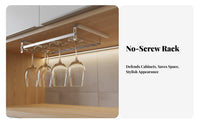 Stainless Steel Vino Glass Hanger Anti-Rust Hanging Stemware Holder Inverted Glass Storage Rack Long-Lasting Bar Accessory