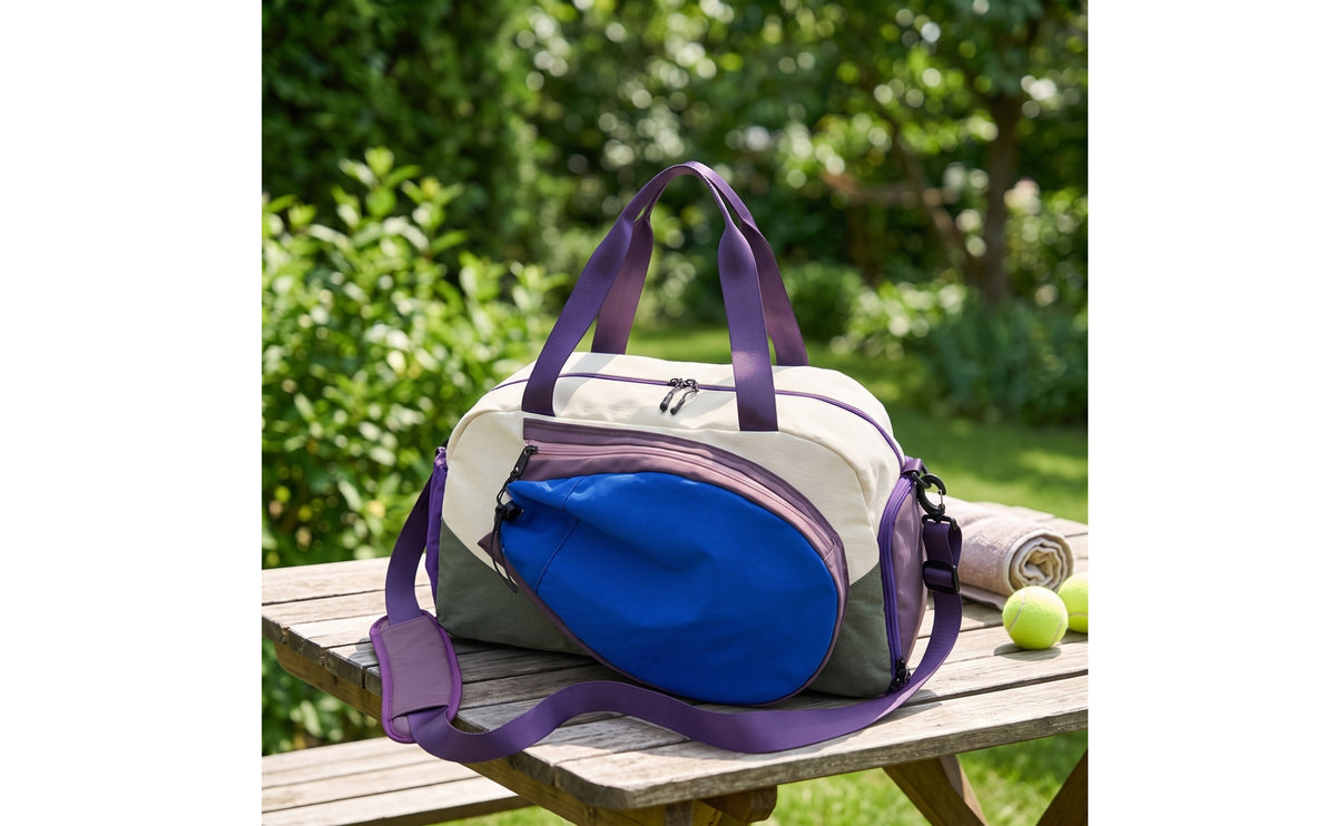 Multi-Pocket Racket Bag Roomy Duffel Bag with Shoulder Strap Adjustable Duffel with Shoulder Straps Structured for Athletes