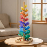 Wooden Music Tree with Beads Sensory Marble Run Colorful for Classroom, Toddlers