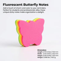 Postits Sticky Notes Fluorescent, Colorful Pads for Children Studying Essentials, Teacher Appreciation Gifts Small Size 100 Sheets