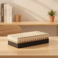 Storage Box with Lid Rigid Lidded Organizer Compact Rectangular Bin with Lid for Dressing Table, Bedroom