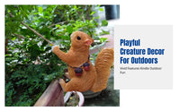 Resin Animal Flower Pot Decorative Hanger, Climbing Squirrel, Balcony, Courtyard, Garden Decor