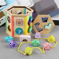 Wooden Shape Sorting Toy Early Learning Wooden Shape Sorter Fine Motor Skills Educational Sorting Box for Young Children, Infants, Nursery, Preschool