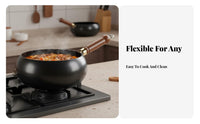 Traditional Iron Wok Naturally Non-Stick Deep Round Bottom Wok Iron Stir Fry Pan Even Heat Distribution Versatile for Chefs