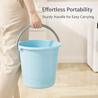 Ladle and Wash Basin Set with Large Capacity Cleaning Bucket for Students, Round Shape Up Bowl with Matching 3-Piece Bathing