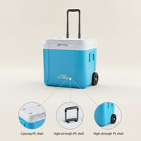 Wheeled Ice Chest Retractable Ice Chest with Wheels for Picnics, Tailgating