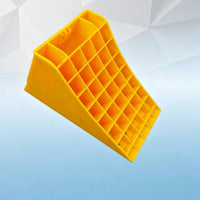 Yellow Wheel Chock Molded Plastic Wheel Stop High Visibility Tire Chock Sturdy for Truck Drivers, Bus Operators, Parking, Loading Area