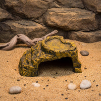 Reptile Hide with Basking Platform Multi-Purpose Hide Cave with Basking Platform Reptile Cave with Step Ledge Faux-Stone