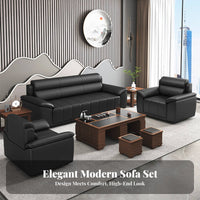 Modular Office Couch and Table Group Minimalist Design Reception Seating Firm-Density Foam Cushions Commercial Furnishings for Interior Designers