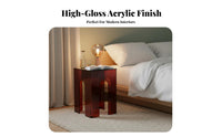 Modern Minimalist Wavy Pedestal Side Table Space-Saving Indoor Furniture Multi-Purpose Small Stool Creative Sculptural Design for Apartment Dwellers, Interior Designers, Living Room, Bedroom, Entryway, Balcony