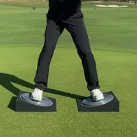 2 Pieces Corrects Posture Golf Body Turn Coach Portable Design Golf Rotation Training Platforms Non-Slip Surface Swing Rotation Board Set for Beginners