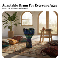 Rich Resonant Sound Djembe Drum Early Education Tool Percussion Instrument Portable Rope Tuning System for Beginners, Children, Musicians, Music Class, Live Performance, Home Practice, Jam Sessions