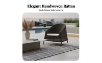 4 Pieces sun-resistant 4-Piece Woven Sofa Set Modern Design 4-Piece Sofa and Table Set Leisure design Outdoor Furnishing All-Weather for Hotel Owners, Entertainers, Patio, Garden, pool area, Backyard