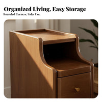 Space-Saving Narrow Storage Cabinet Modern Design Slim 2-Drawer End Table Minimalist aesthetic Nightstand Multi-Purpose for Apartment Dwellers, Students, Homeowners, Bedroom, Small Spaces, Dorm Room, Entryway