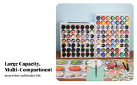 Puncheffortless Installation Multi-Slot Paint Holder Wall-Mounted or Desktop Multi-Hole Bottle Holder Large Capacity Pigment Storage Rack Space-Saving Design for Painters, Hobbyists, Model Makers, Art Studio, Workshop