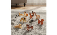 12 Pieces Painted Miniature Dog Figurines Compact Dog Figure Lovely Toy Dogs Active for Desk Decor, Diorama