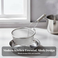 Pasta Boiling Basket High Temperature Resistant Pasta Strainer Basket Mesh Food Colander Pot-Hanging Hangers for Restaurant