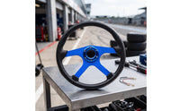 14-Inch Racing Steering Wheel 350mm Aftermarket Steering Wheel Three-Spoke Textured Grip for Car Enthusiasts, Drivers, Track Days