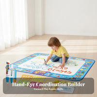 Easy to Clean with Pens and Stencils Kids Art Toy Water Doodle Mat Reusable Safe Materials Learning Drawing Mat for Children