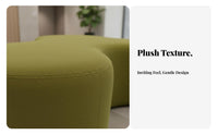 Rounded Outline Curvy Modular Sofa Geometric Shape Reconfigurable Loveseat and Ottoman Soft Cushioned Upholstery Seating Furniture Modern Design for Homeowners, Apartment Dwellers, Business Clients, Reception Area, Office, Shopping Mall, Living Room