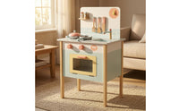 Wooden Play Kitchen Storage Shelf Toy Kitchen Set Interactive Knobs Young Cooks Playset