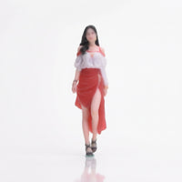 Color-Printed Miniature Girl Figurine Painted Character Model Mini Female Figure for Tabletop Layouts
