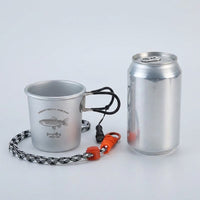 Collapsible Aluminum Drinking Cup 300ml, Travel Mug with Carabiner and Lanyard, Compact Foldable Cup for Camping, Hiking, Picnic